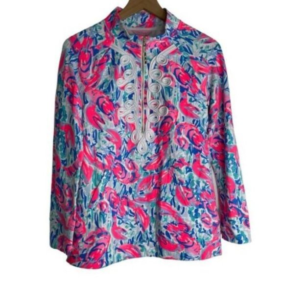 NWOT LILLY PULITZER XXS UPF 50 Popover in Cosmic Coral Cracked up $109 - Picture 2 of 3